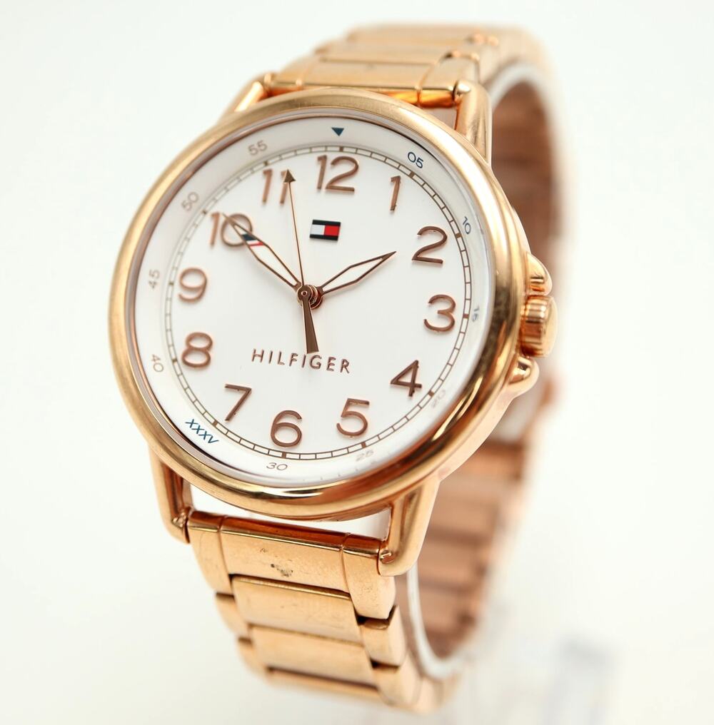 Tommy Hilfiger Rose Gold Tone 36mm Womens Watch Stainless Steel w New Battery
